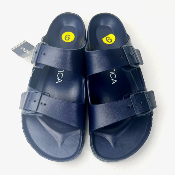Nautica Men's Double Buckle Slide Comfort Sandal Slip-on Adjustable Waterproof - Picture 10 of 11